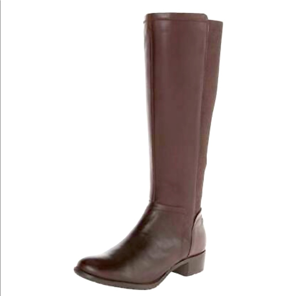 Hush Puppies Womens Lindy Chamber Leather Water Resistant Riding Boots-size-10W